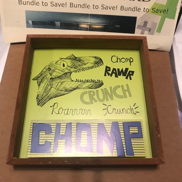 New Dinosaur 🦖”CHOMP” Wood Box Wall Art - Picture 4 of 16